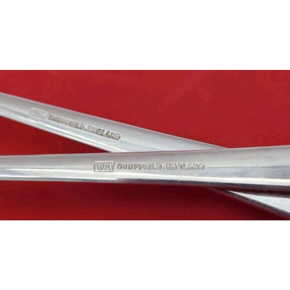 Set WA Sheffield England Serving Silver Plated Salad Spoon & Fork 10” Vintage - Picture 4 of 6